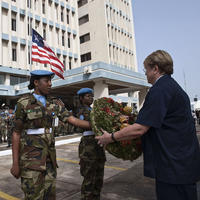 Marking the International Day of United Nations Peacekeepers in Monrovia, Liberia.