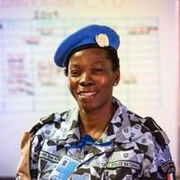 A police officer from Côte d’Ivoire serving with UN police in Fort-Liberté, Haiti.
